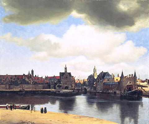 reproductie gezicht op Delft van Johannes Vermeer
